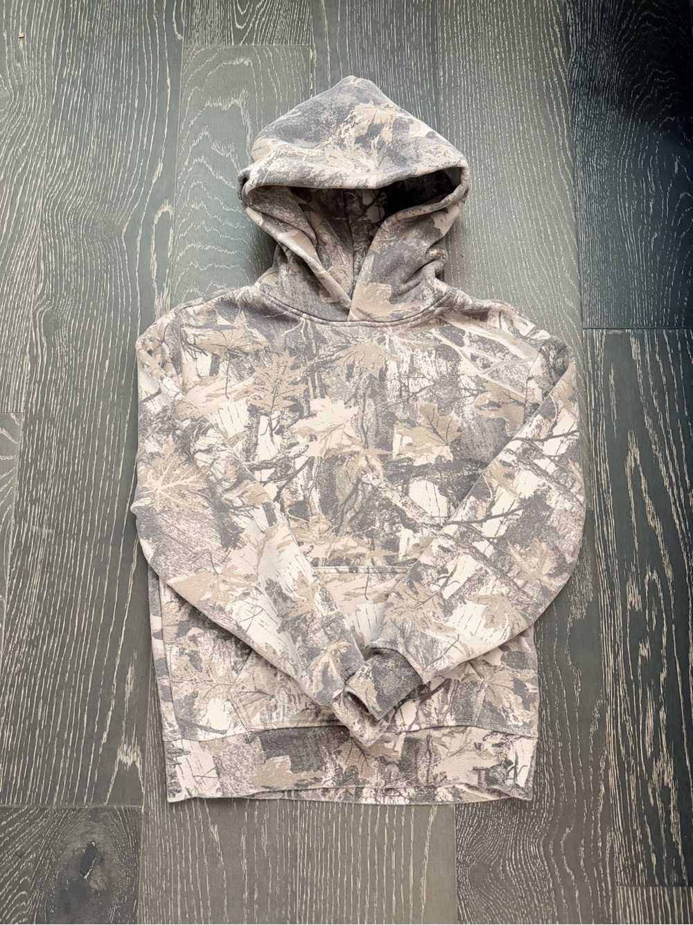 RSQ Men's Camo Hooded Sweatshirt in Beige and Gray boys size medium
